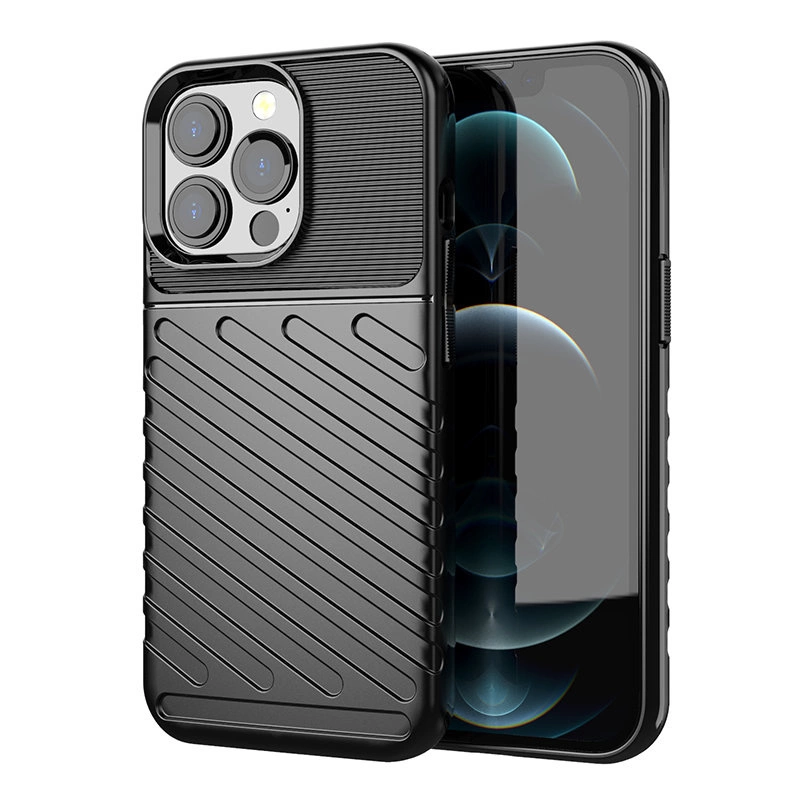 Thunder Case lankstus tvirtas dėklas TPU iPhone 13 Pro juodas