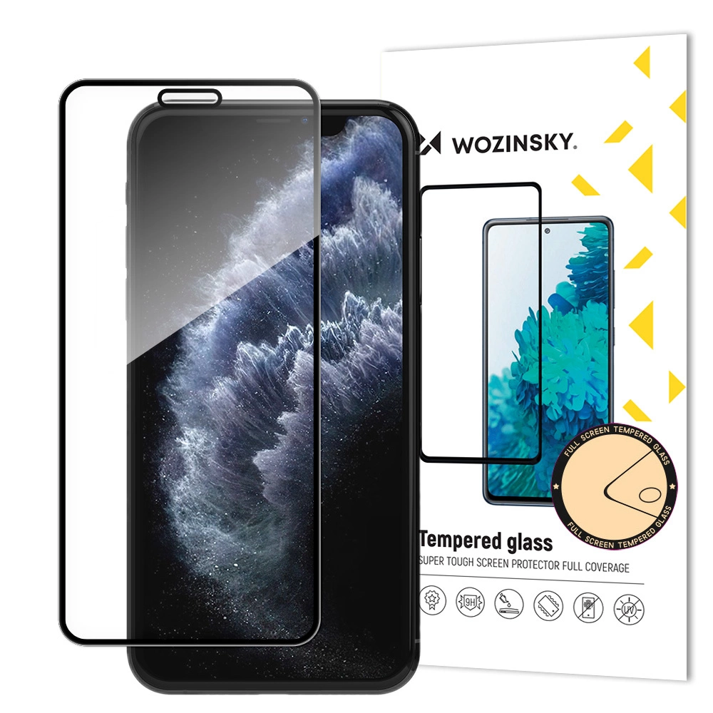 Wozinsky itin tvirtas pilno klijavimo grūdintas stiklas su rėmeliu, tinkantis dėklams, Apple iPhone 11 Pro / iPhone XS / iPhone X – juodas