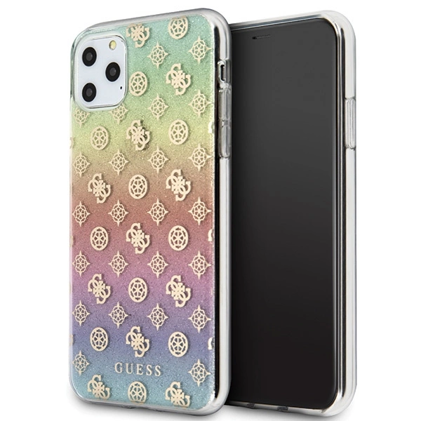 Guess GUHCN65PEOML iPhone 11 Pro Max įvairiaspalvis kietas dėklas Iridescent 4G Peony