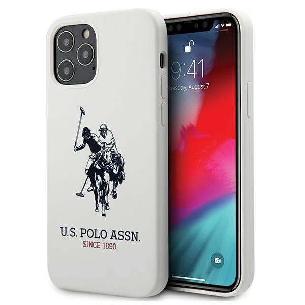 US Polo USHCP12LSLHRWH iPhone 12 Pro Max 6,7" baltas kietas dėklas Silicone Collection
