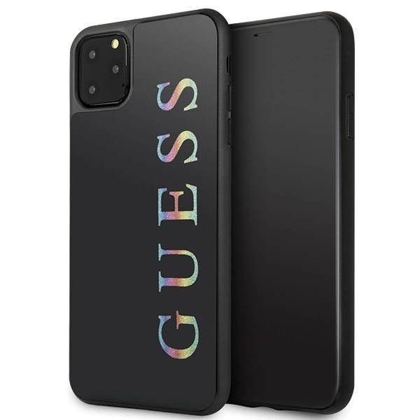 Guess GUHCN65LGMLBK iPhone 11 Pro Max juodas kietas dėklas Glitter Logo