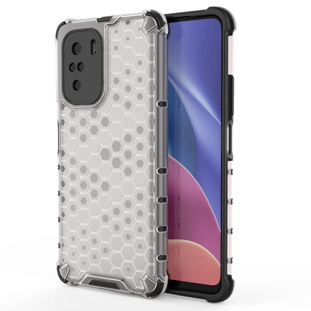 Honeycomb Case apsauginis dėklas su TPU apsauga Xiaomi Redmi K40 Pro+ / K40 Pro / K40 / Poco F3 permatomas