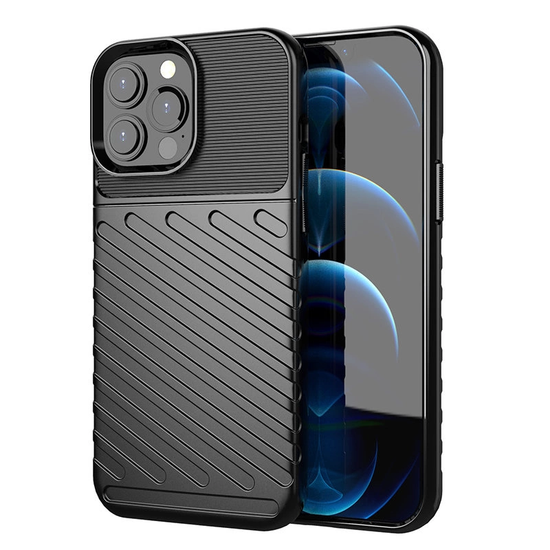 Thunder Case lankstus tvirtas dėklas TPU iPhone 13 Pro Max juodas