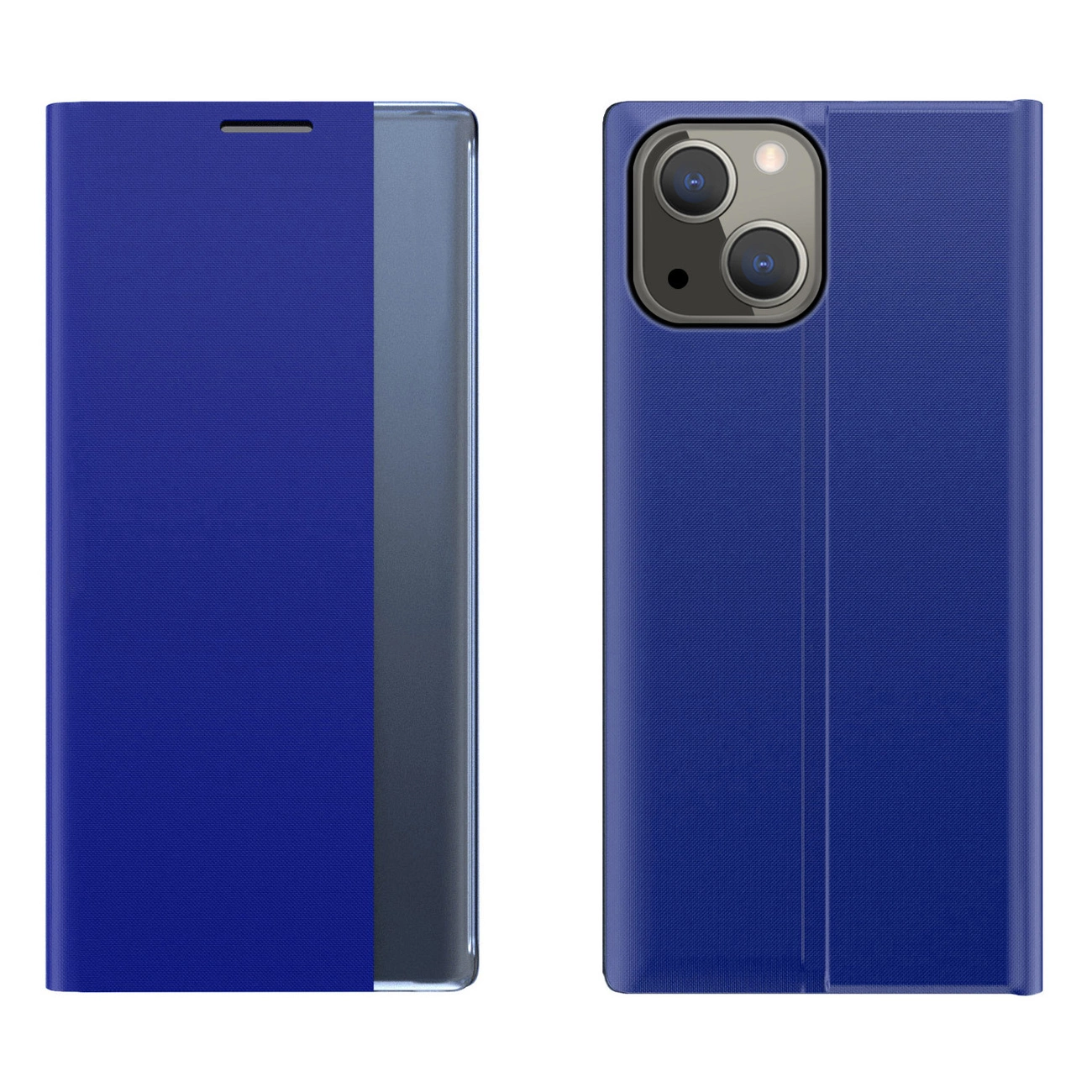 Sleep Case knygos tipo dėklas su Smart langeliu iPhone 13 mini mėlynas