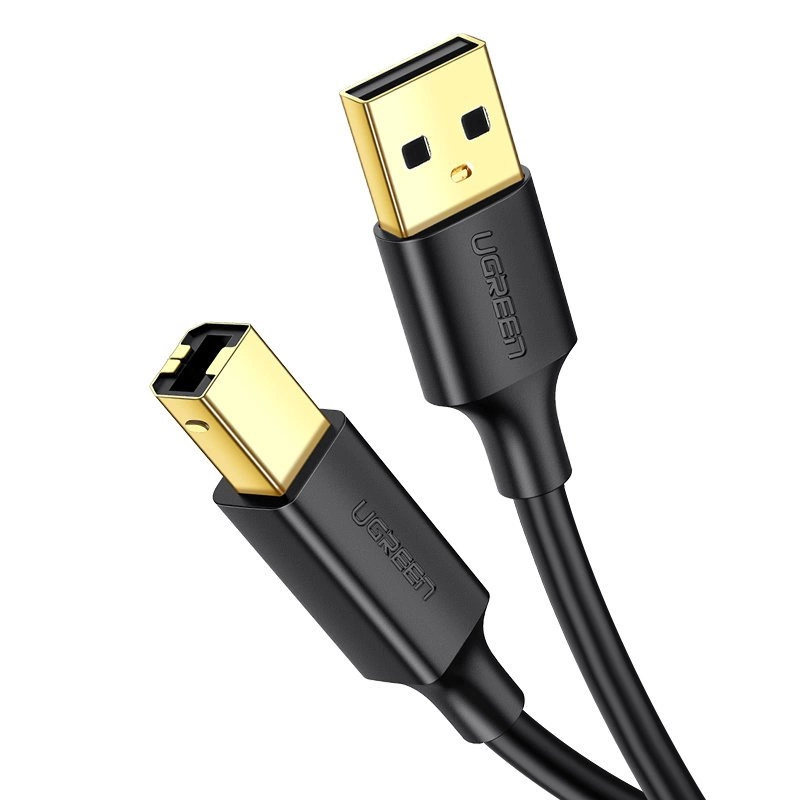 Ugreen USB Type B spausdintuvo kabelis (male) – USB 2.0 (male) 480 Mbps 1,5 m juodas (US135 10350)