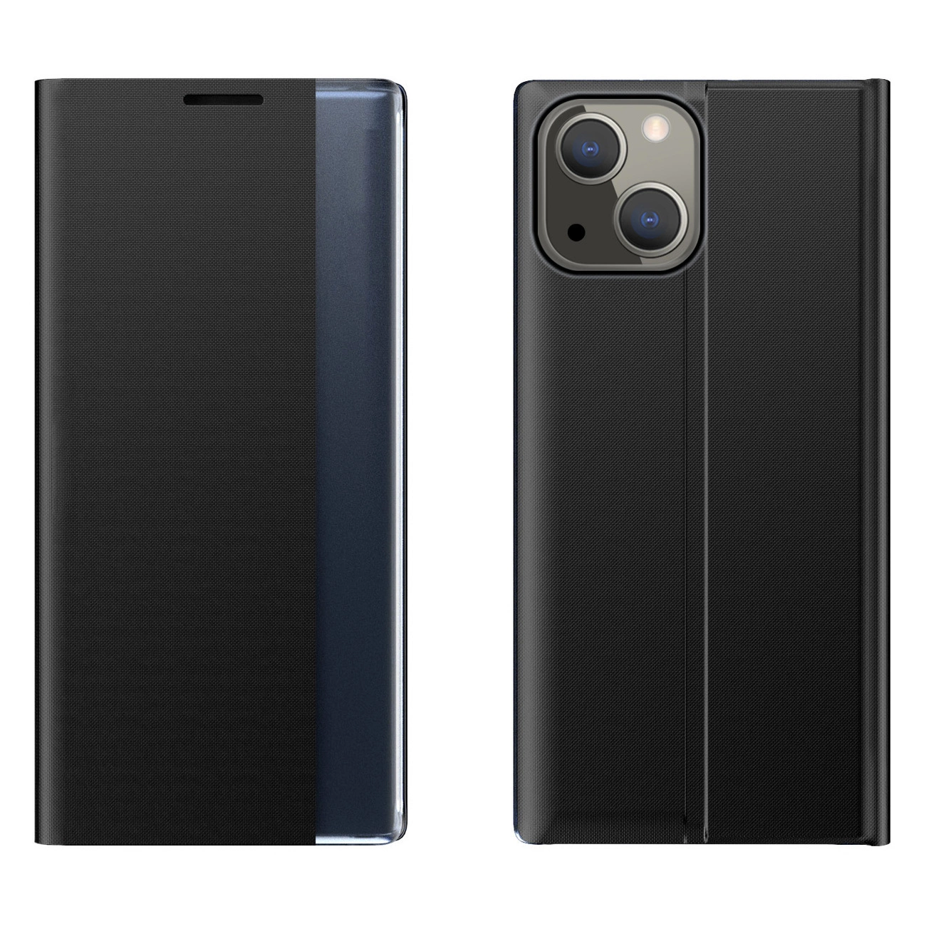 Sleep Case knygos tipo dėklas su Smart langeliu iPhone 13 mini juodas