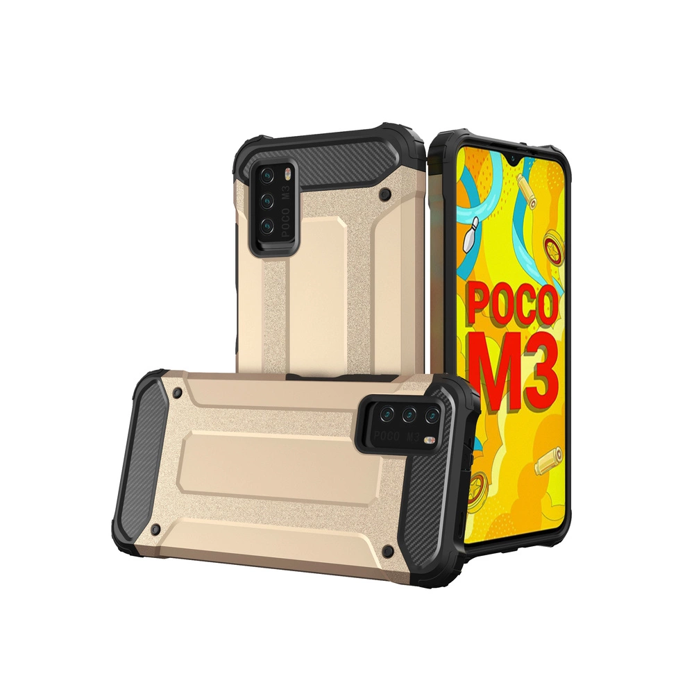 Hybrid Armor dėklas tvirtas, atsparus Xiaomi Redmi Note 10 5G / Poco M3 Pro auksinis