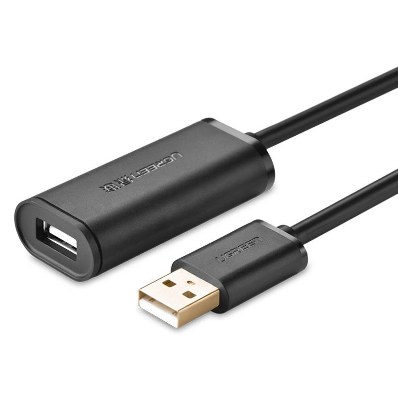 Ugreen aktyvus USB 2.0 prailginimo kabelis 480 Mbps 10 m juodas (US121 10321)