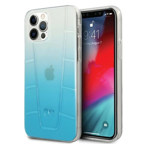 Mercedes MEHCP12MCLGBL iPhone 12/12 Pro 6,1" mėlynas kietas dėklas Transparent Line