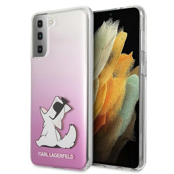 Karl Lagerfeld KLHCS21MCFNRCPI S21+ G996 kietas dėklas rožinis/pink Choupette Fun