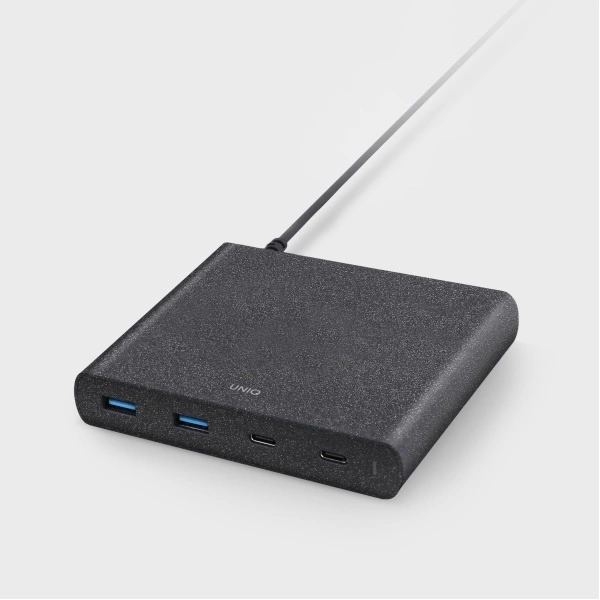 HUB Uniq Surge LITHOS Collective 90W 2xUSB-A QC 3.0 / 2xUSB-C PD 3.0 – juodas