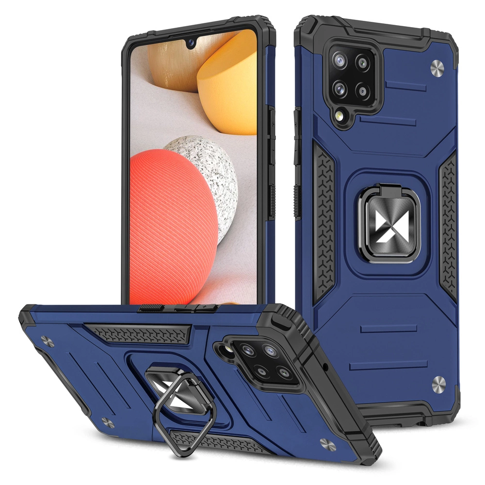 Wozinsky Ring Armor dėklas su stovėjimo funkcija tvirtas ir atsparus Samsung Galaxy A42 5G mėlynas