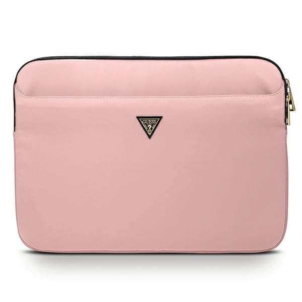 Guess Nailoninis Triangle Logo dėklas 13" nešiojamam kompiuteriui, rožinis