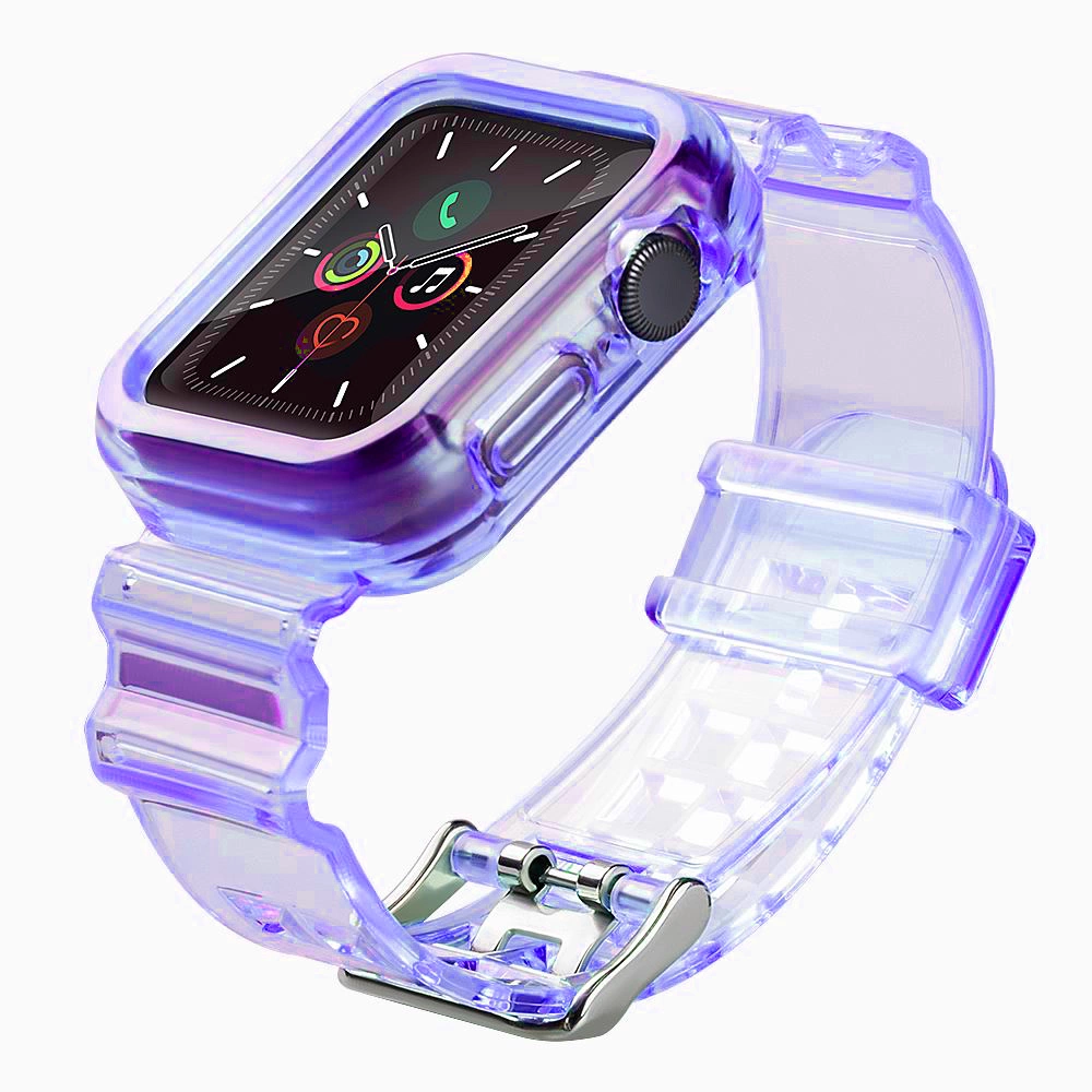 Silikoninis dirželis su šviesos funkcija Apple Watch 40 mm - Violetinis