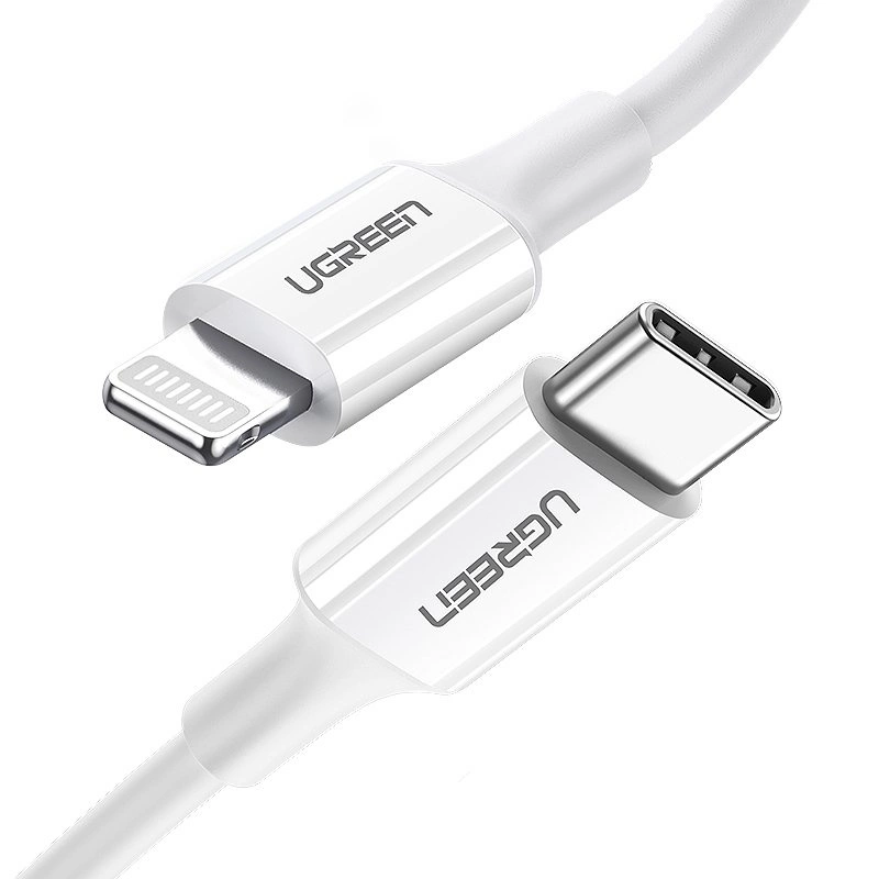 Ugreen US171 Lightning – USB-C MFi PD laidas 20W 480 Mb/s 1 m – baltas