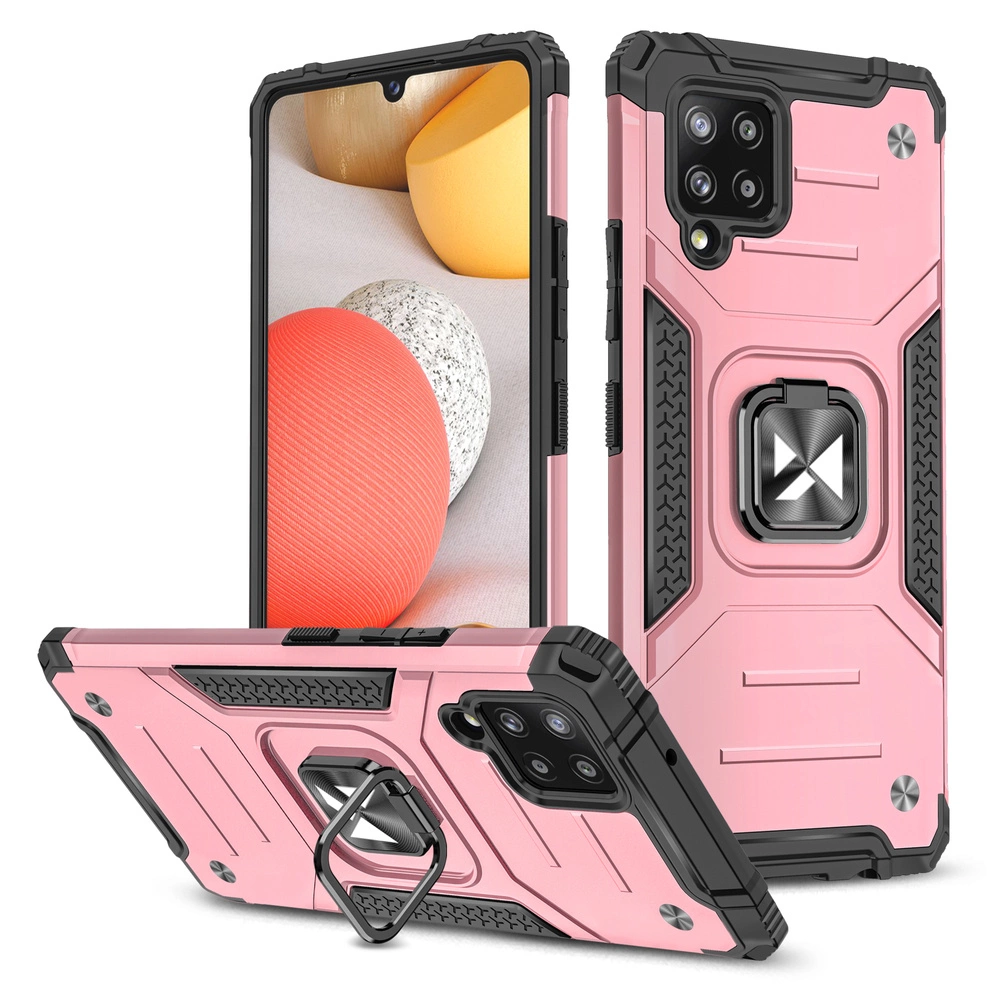 Wozinsky Ring Armor dėklas su stovėjimo funkcija tvirtas ir atsparus Samsung Galaxy A42 5G rožinis