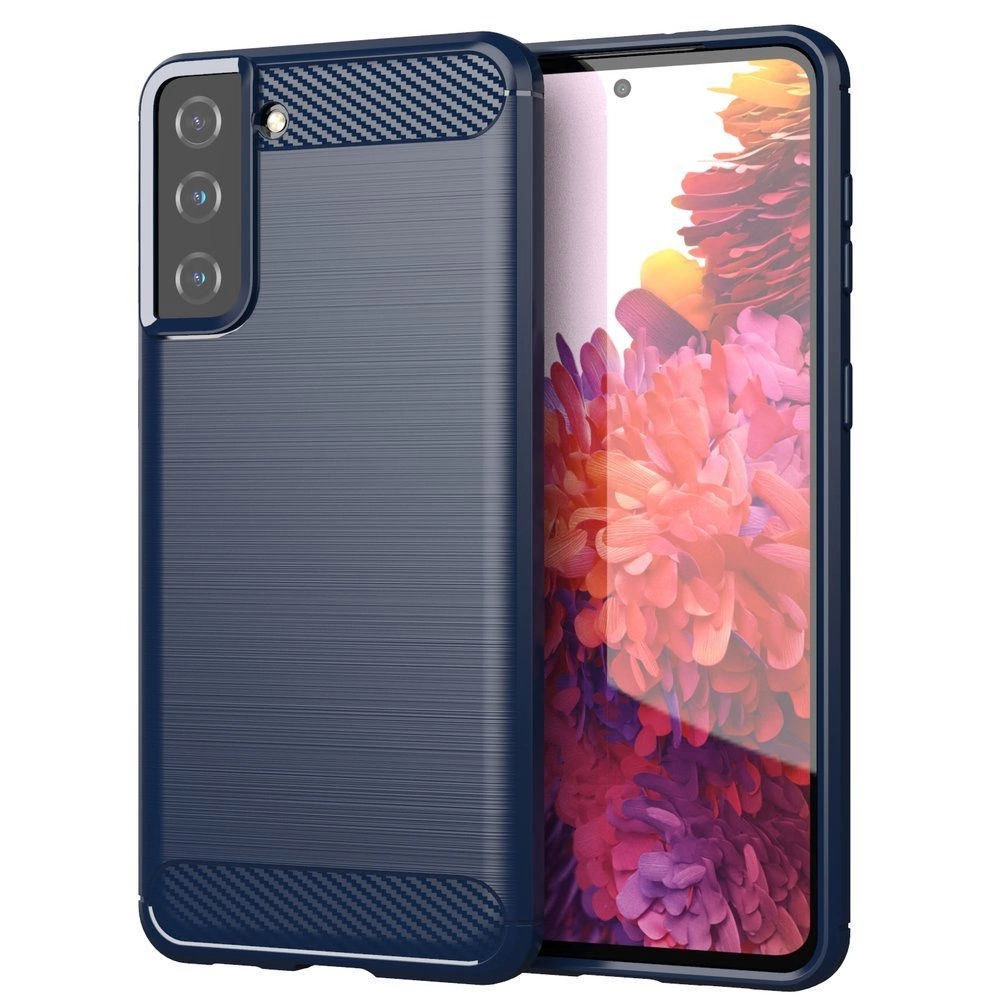 Carbon Case lankstus TPU dėklas Samsung Galaxy S21+ 5G – mėlynas