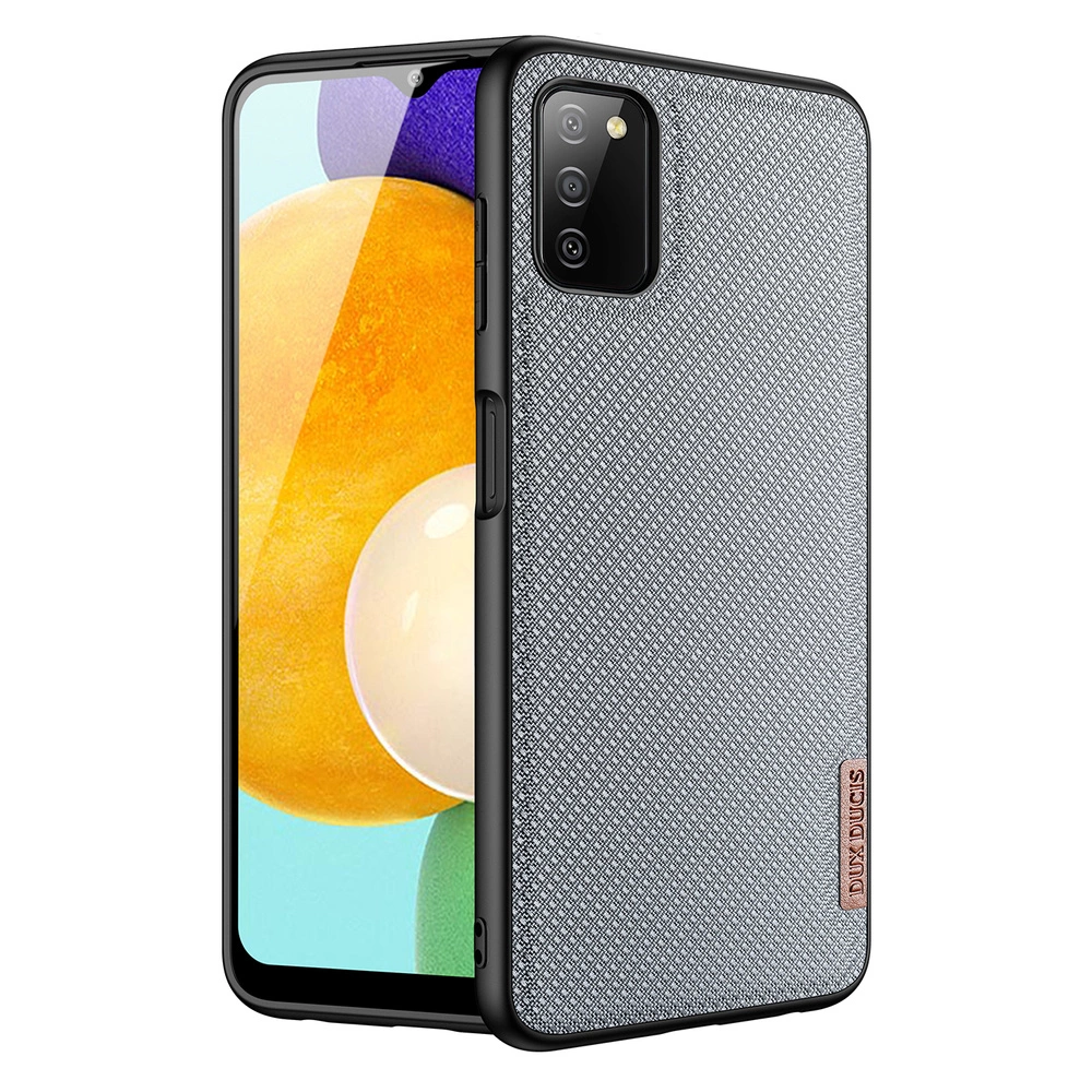 Dux Ducis Fino dėklas, padengtas nailono medžiaga, Samsung Galaxy A03s pilkas