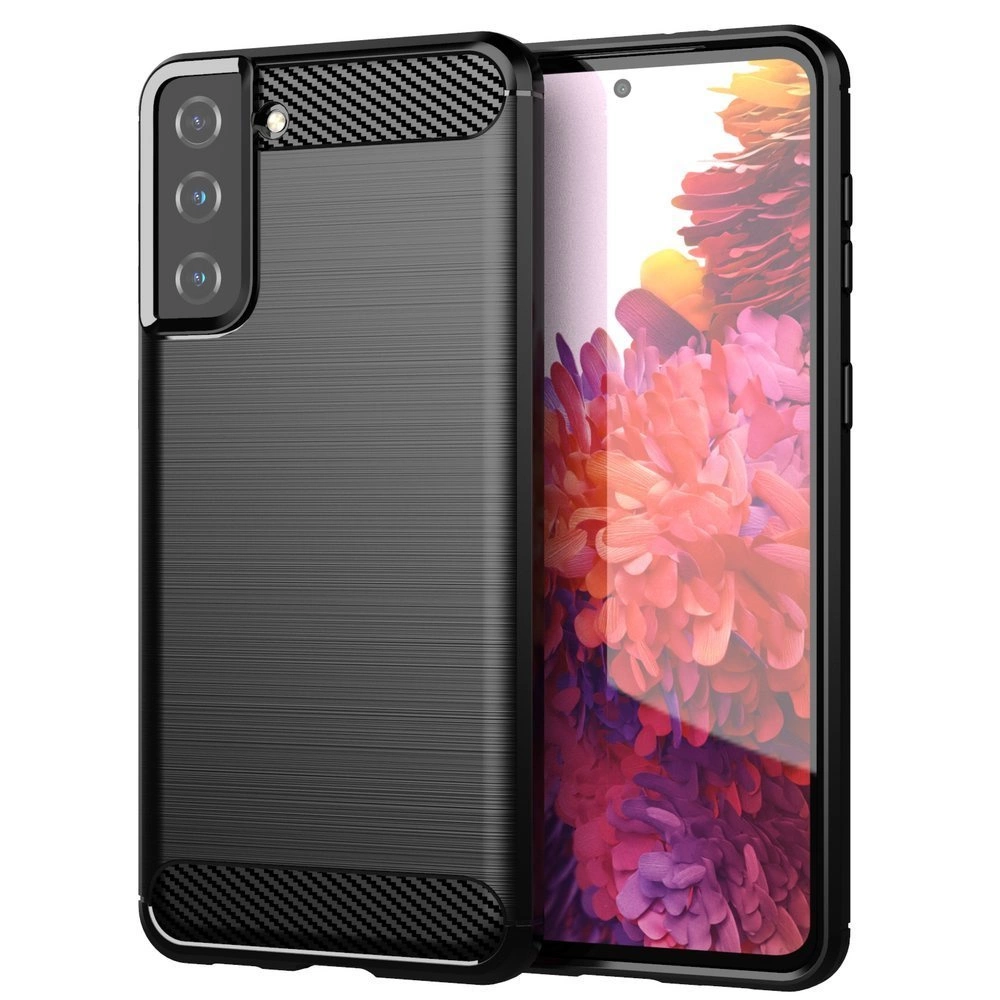 Carbon Case lankstus TPU dėklas Samsung Galaxy S21+ 5G – juodas
