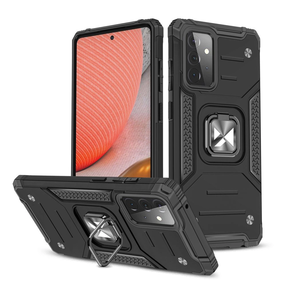 Wozinsky Ring Armor dėklas su stovėjimo funkcija tvirtas ir atsparus Samsung Galaxy A72 4G juodas