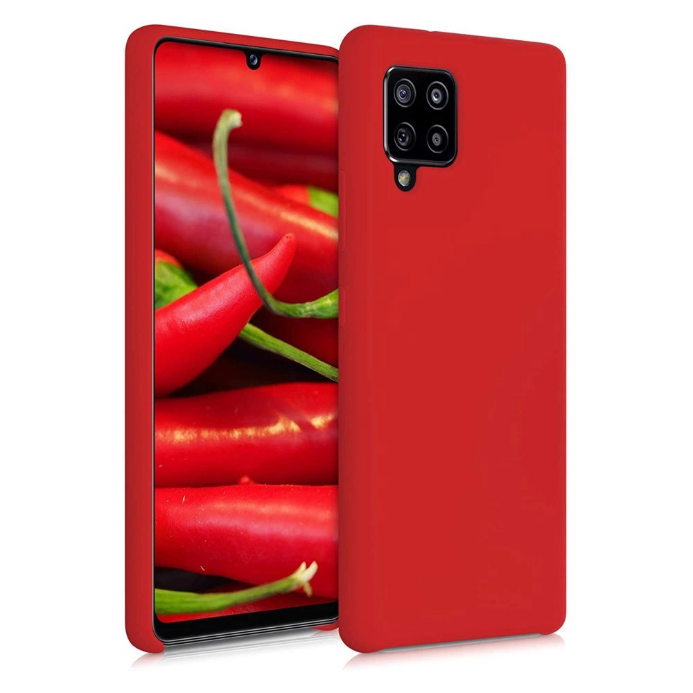 Silikoninis dėklas minkštas, lankstus gumos dangtelis Samsung Galaxy A42 5G – raudonas