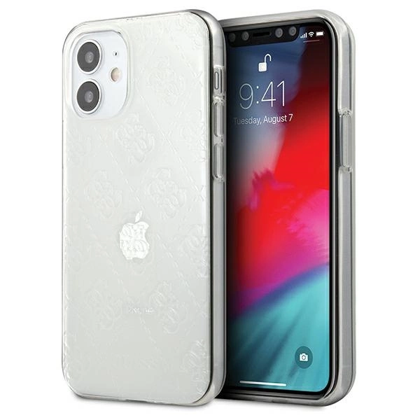 Guess GUHCP12S3D4GTR iPhone 12 mini 5,4" skaidrus kietas dėklas 4G 3D Pattern Collection