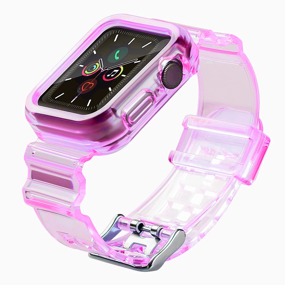 Silikoninis dirželis su šviesos funkcija Apple Watch 42 mm - Raudonas