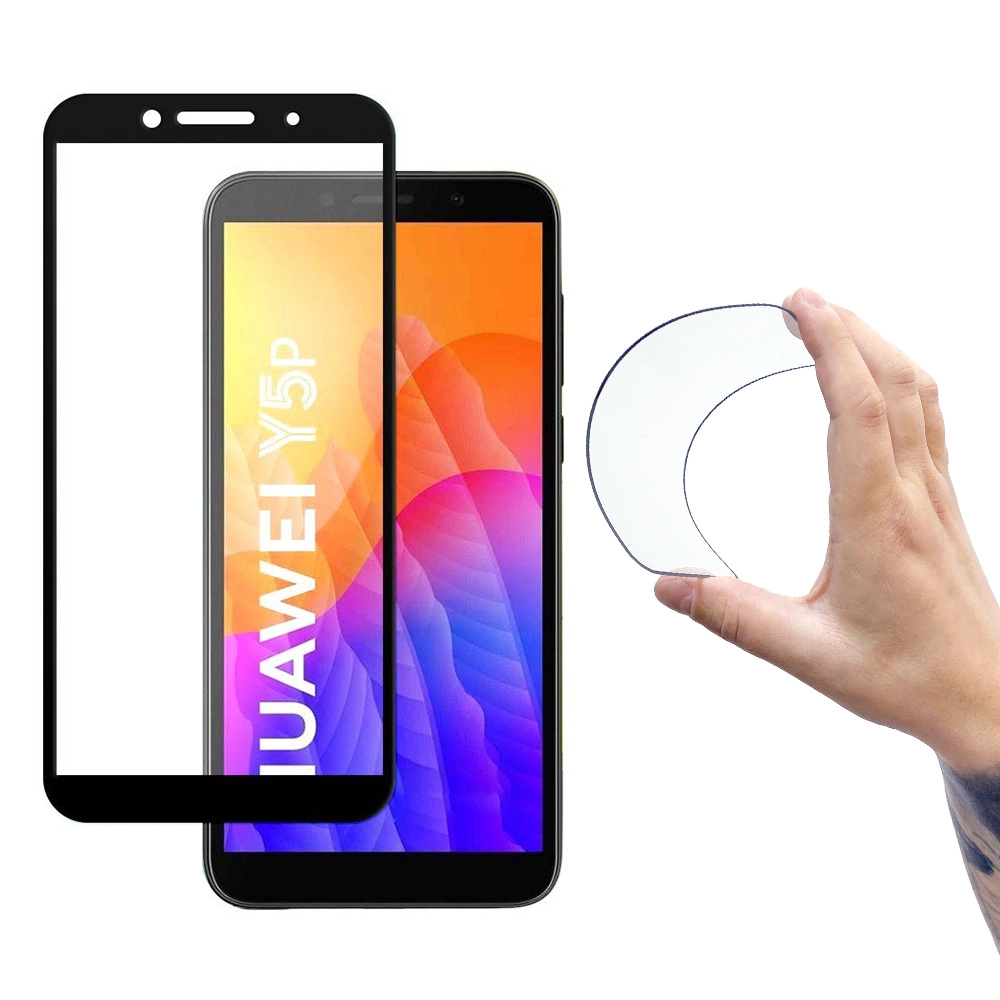 Wozinsky Visas dangtelis Flexi Nano stiklo hibridinis ekrano apsaugas su rėmeliu Huawei Y5p juodas