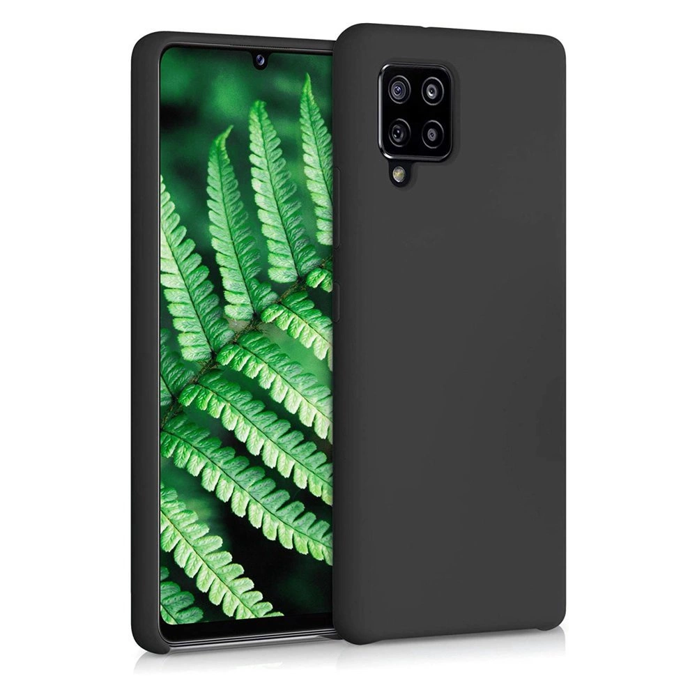Silikoninis dėklas minkštas, lankstus gumos dangtelis Samsung Galaxy A42 5G – juodas