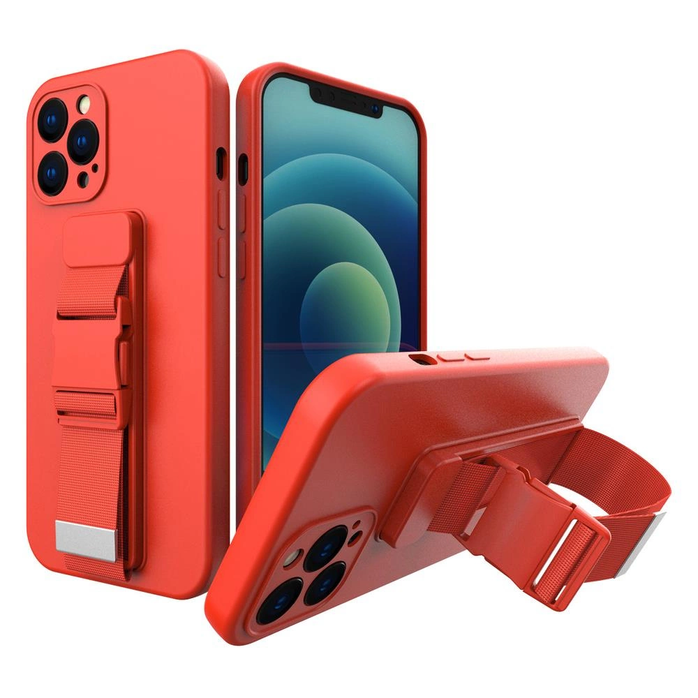 Rope case, gelinis dėklas su grandinėle, Xiaomi Redmi Note 10 5G / Poco M3 Pro raudonas