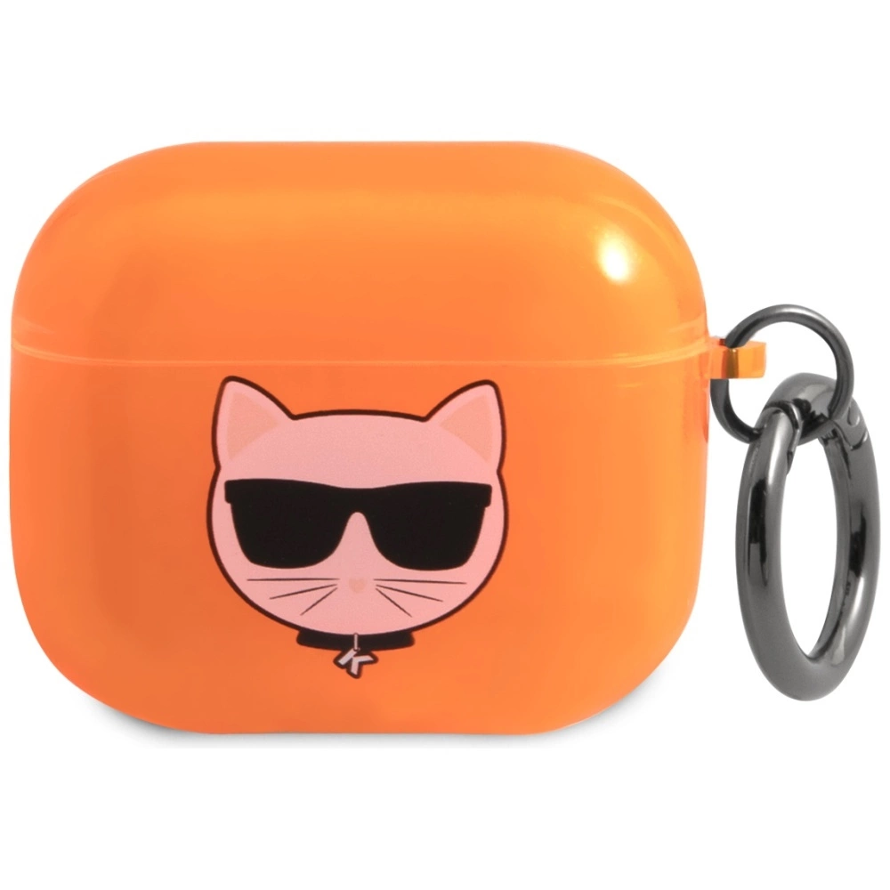 Karl Lagerfeld KLA3UCHFO AirPods 3 dėklas oranžinis Choupette
