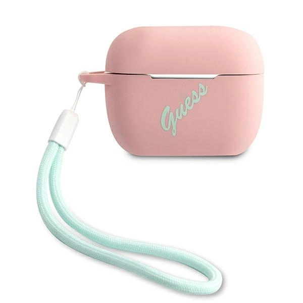 Guess GUACAPLSVSPG AirPods Pro dėklas rožinis žalias/žalias rožinis Silikonas Vintage