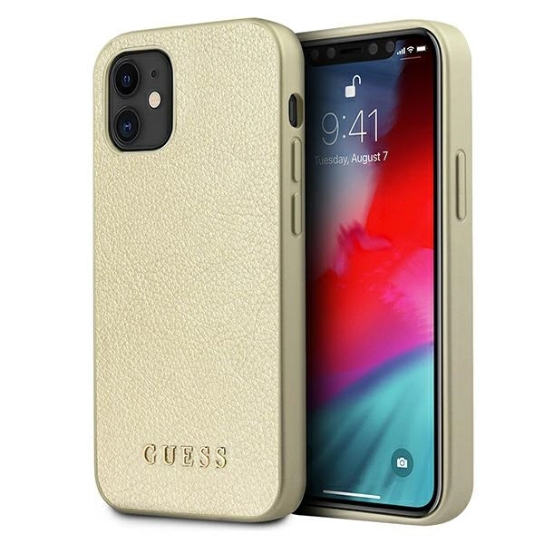 Guess GUHCP12SIGLGO iPhone 12 mini 5.4" auksinis/auksinis hardcase Iridescent
