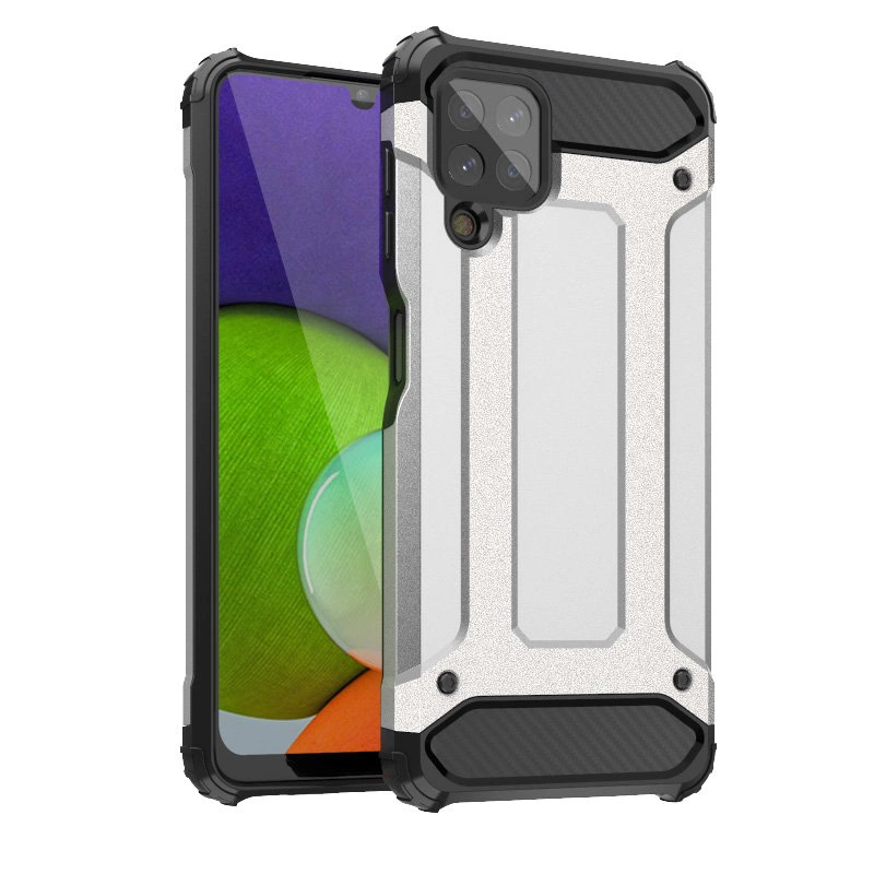 Hybrid Armor dėklas tvirtas, atsparus Samsung Galaxy A22 4G sidabrinis