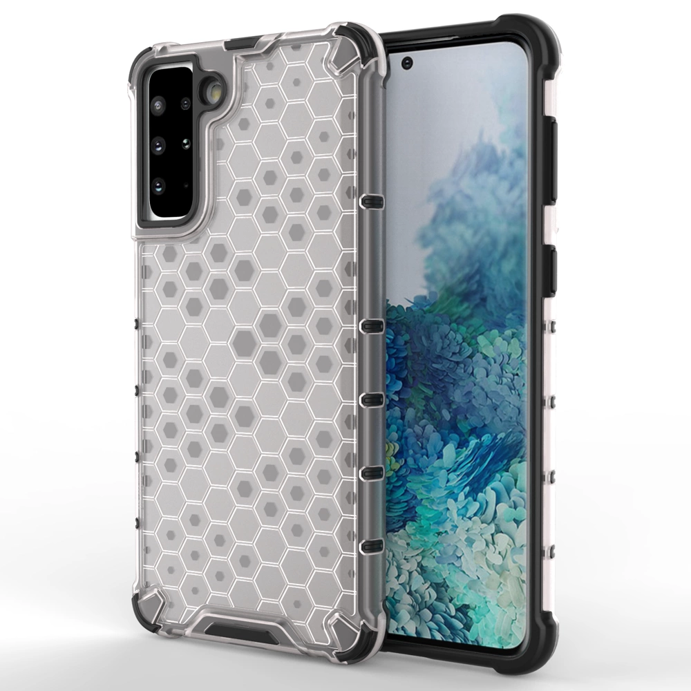 Honeycomb Case tvirtas dėklas su TPU apsauga Samsung Galaxy S21+ 5G, skaidrus