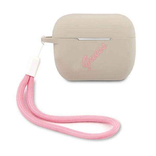 Guess GUACAPLSVSGP AirPods Pro dėklas pilkas rožinis/pilkas rožinis Silikonas Vintage