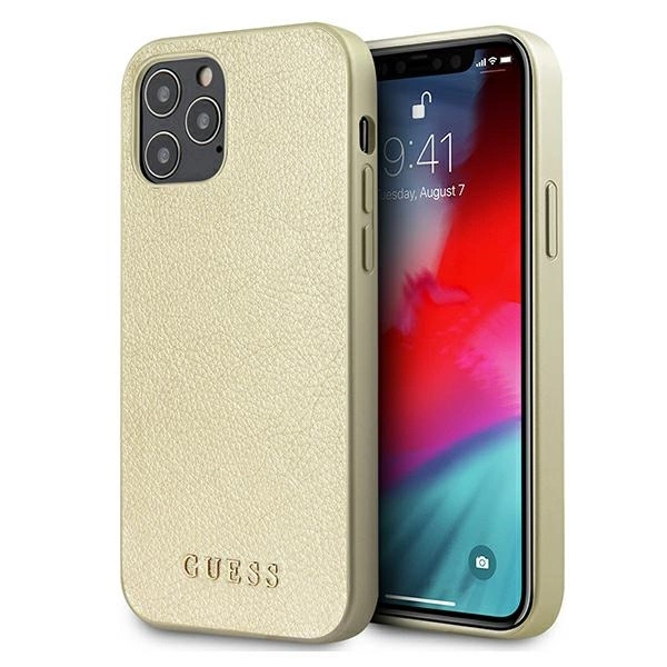 Guess GUHCP12LIGLGO iPhone 12 Pro Max 6.7" auksinis/auksinis hardcase Iridescent