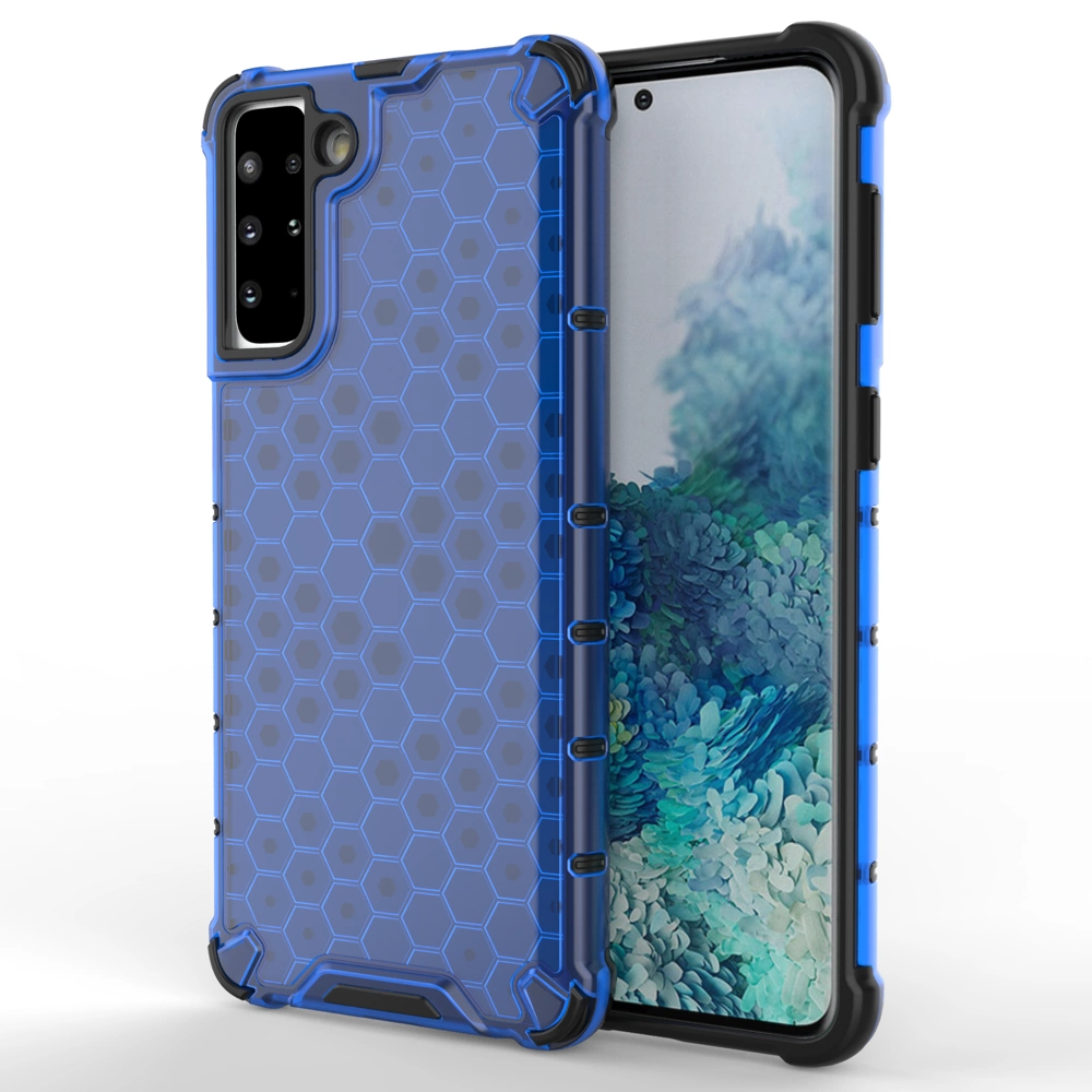 Honeycomb Case tvirtas dėklas su TPU apsauga Samsung Galaxy S21+ 5G, mėlynas