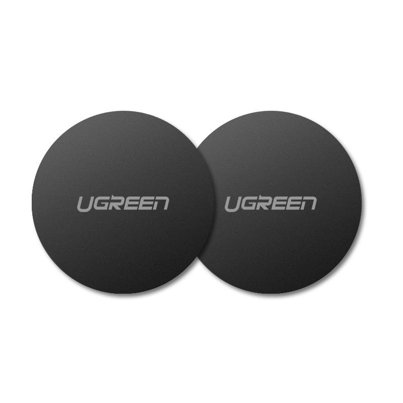 Ugreen LP123 30836 apvalios metalinės plokštelės magnetiniams telefono laikikliams – juodos (2 vnt.)