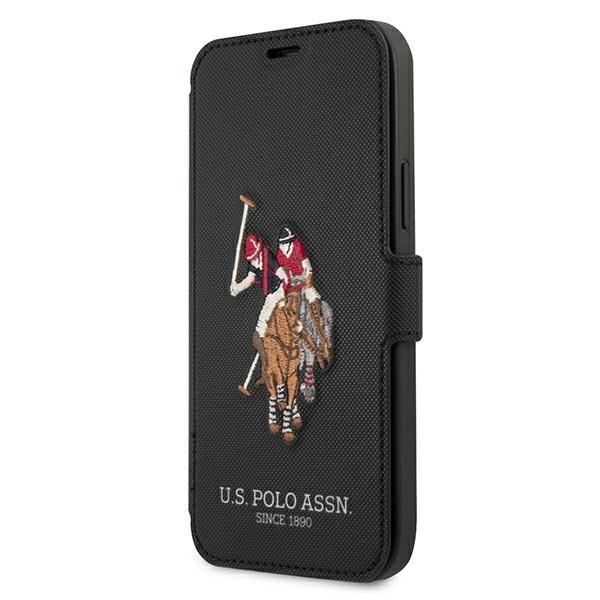 US Polo USFLBKP12LPUGFLBK iPhone 12 Pro Max 6,7" juodas / book Polo Embroidery Collection