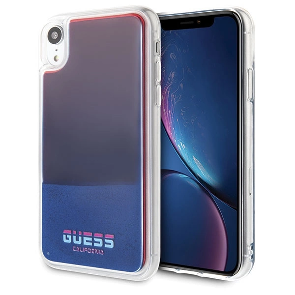 Guess GUHCI61GLCRE iPhone Xr raudonas/raudonas kietas dėklas California Glow tamsoje