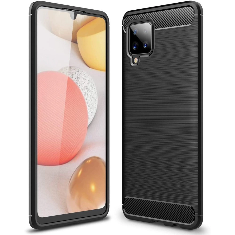 Carbon Case Lankstus TPU dėklas Samsung Galaxy A42 5G, juodas
