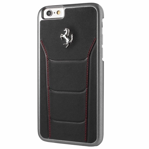 Ferrari kietas dėklas FESEHCP6BKR iPhone 6/6S 488 juodas/raudonas siuvimas