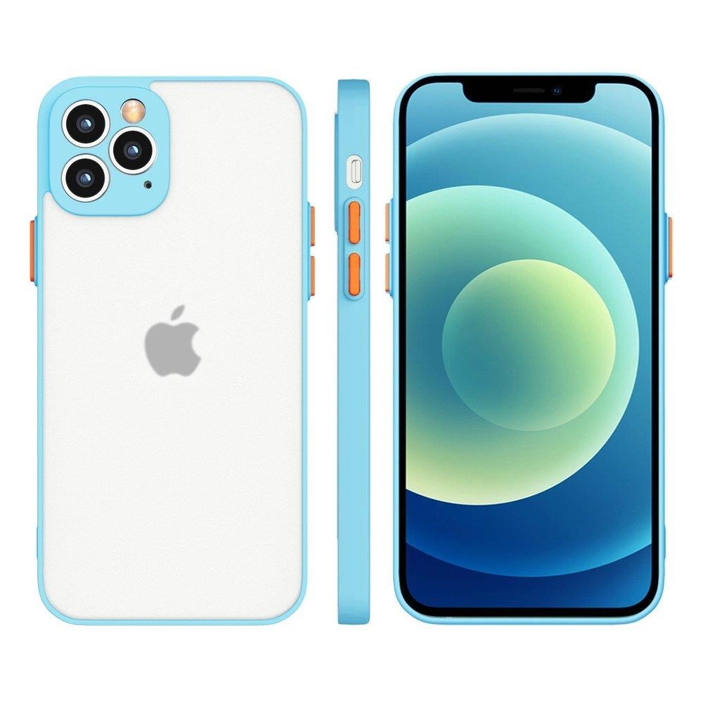 Milky Case silikoninis lankstus permatomas dėklas Samsung Galaxy A22 4G mėlynas