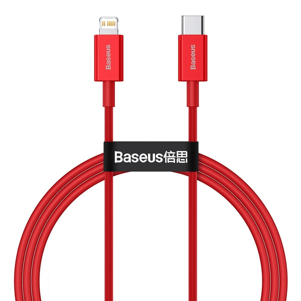 Baseus Superior Series USB-C / Lightning PD 20W laidas 1 m – raudonas