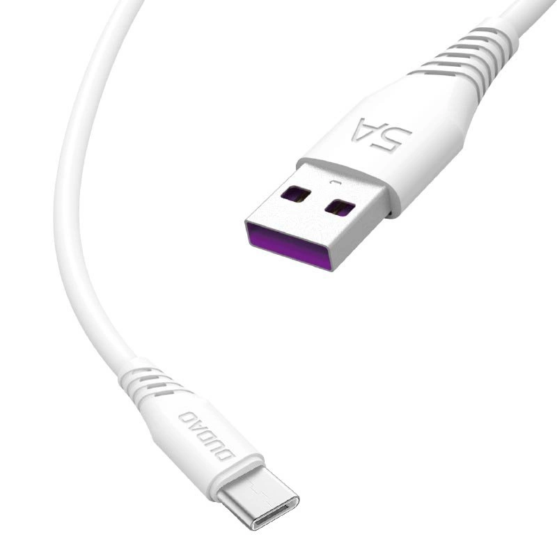 Dudao USB / USB Type-C 5A kabelis 2 m – baltas (L2T 2m white)