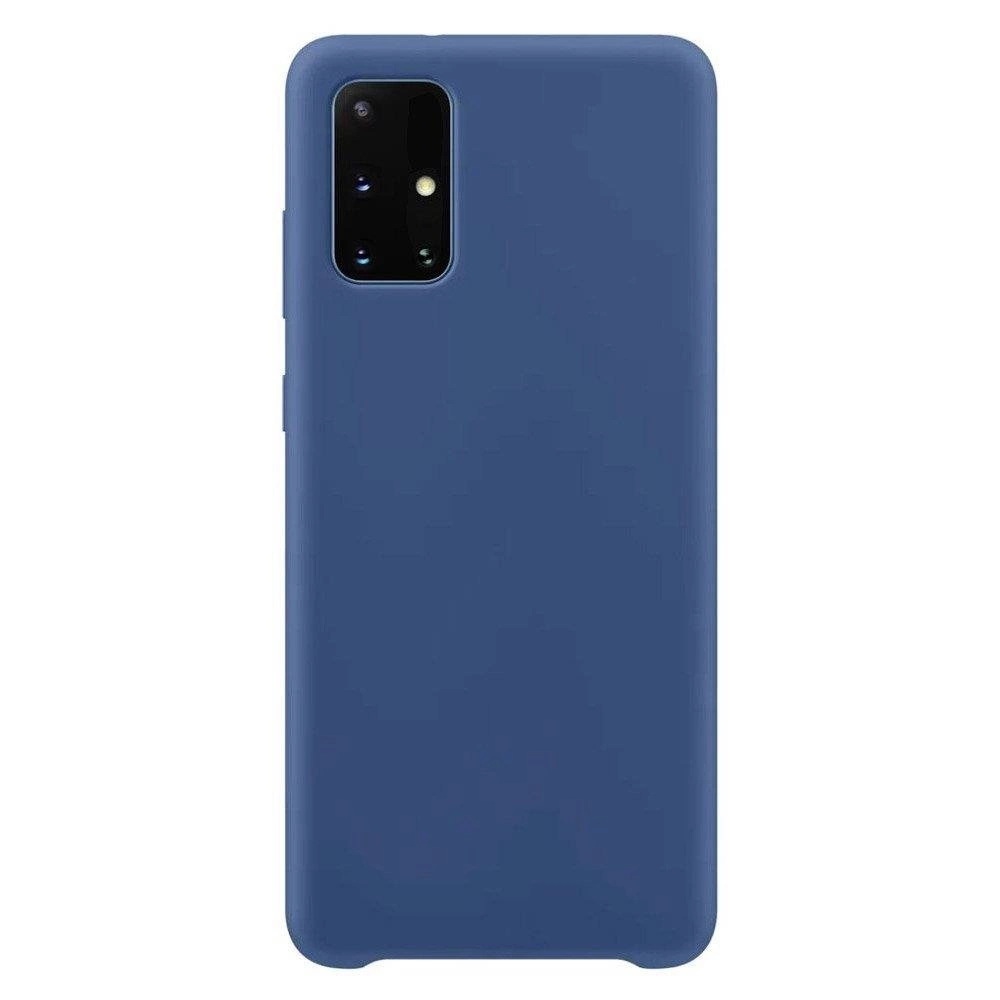 Silikoninis dėklas minkštas guminis Samsung Galaxy S21 Ultra 5G tamsiai mėlynas