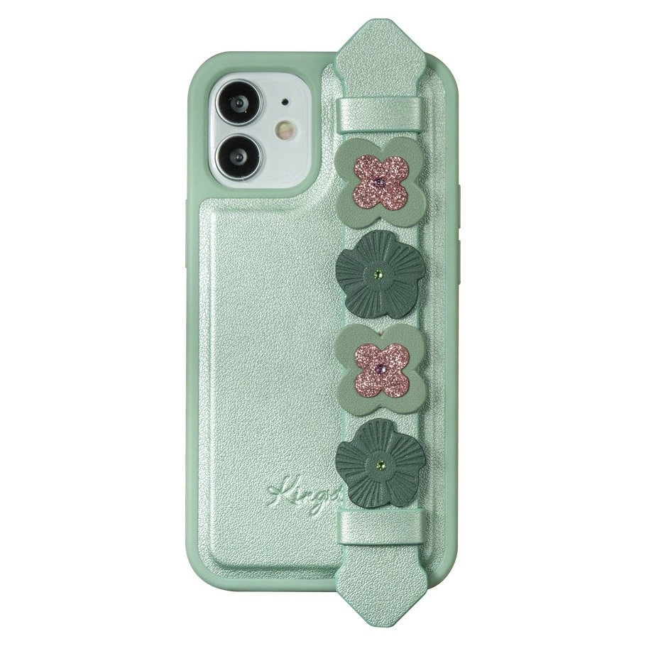 Kingxbar Sweet Series dėklas dekoruotas originaliais Swarovski kristalais iPhone 12 mini žalias