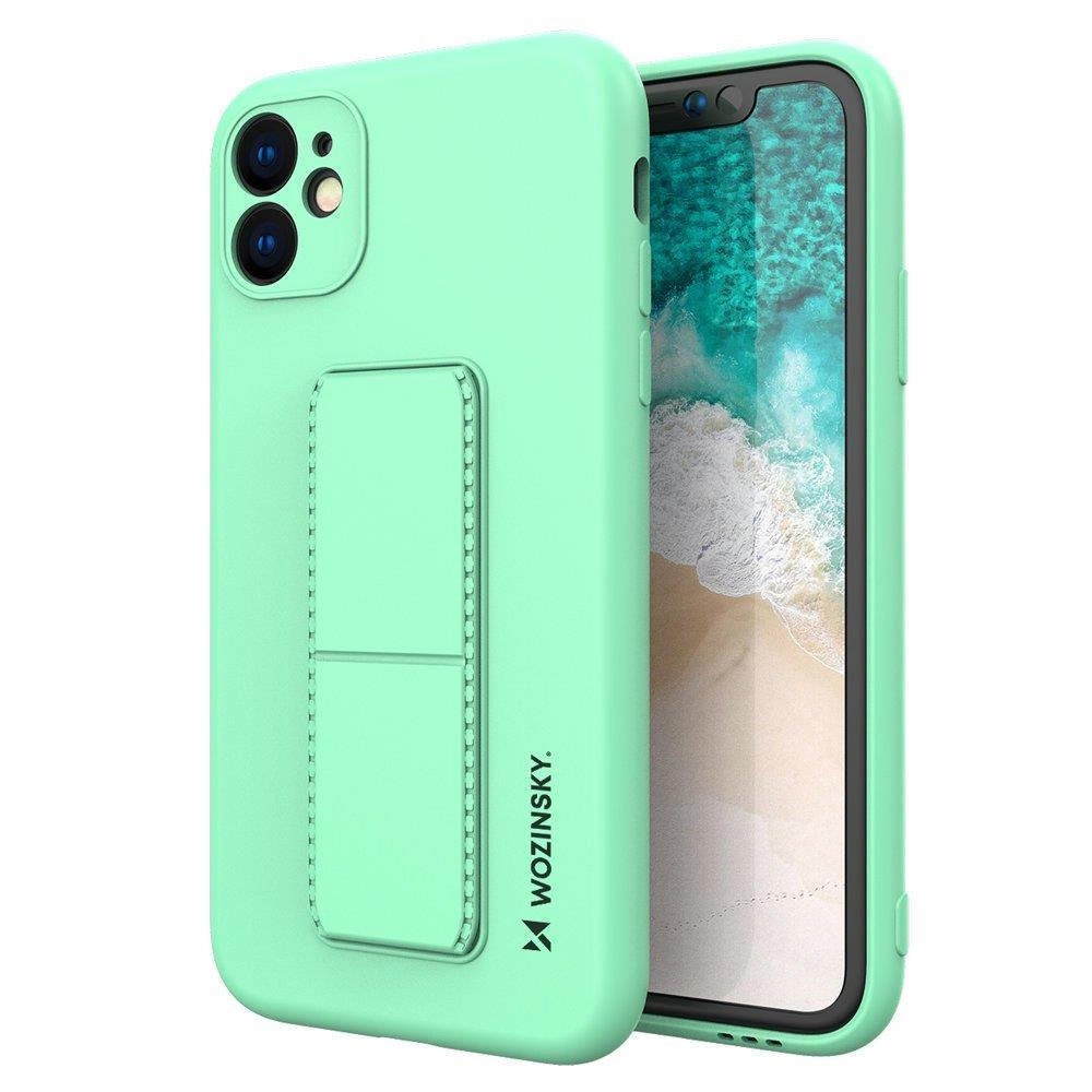 Wozinsky Kickstand dėklas silikoninis stovėjimo dangtelis Samsung Galaxy A22 4G mėtų