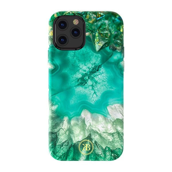 Kingxbar Agate Series dėklas dekoruotas Agate printu iPhone 12 mini žalias